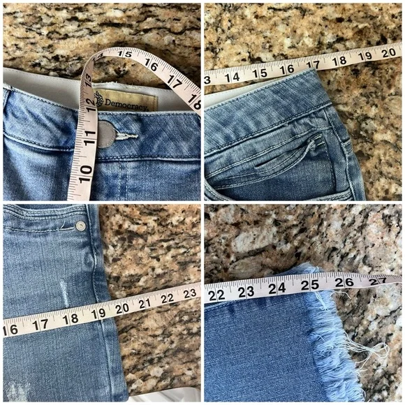 DEMOCRACY “Ab”solution Raw Hem Cropped Jeans 16 High Rise Straight Preppy Coast - Picture 3 of 8